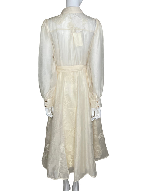 Vestido A. Peach Midi Camisero Beige-Talla L