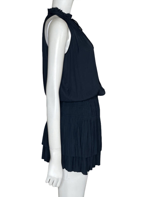 Vestido Current Air Mini Plisado Azul-Talla XS