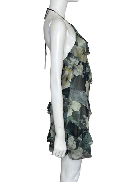 Vestido Blashe Mesh Floral Verde-Talla M