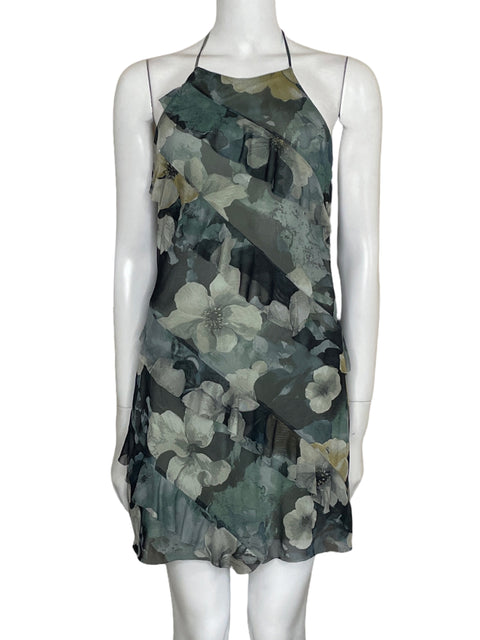 Vestido Blashe Mesh Floral Verde-Talla M