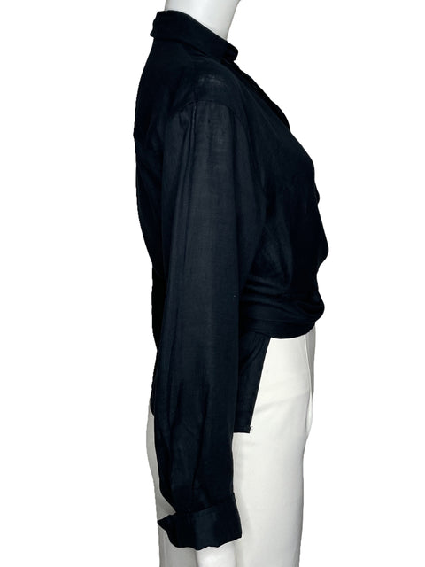 Camisa Zara Manga Larga Negro-Talla S