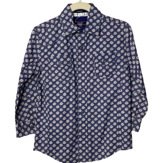 Camisa Casual Collection Flores Azul-Talla 6