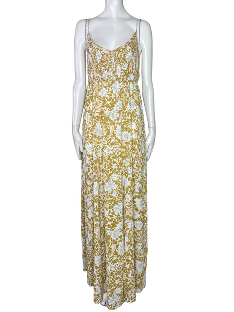 Vestido Aakaa Tiras Flores Amarillo-Talla L