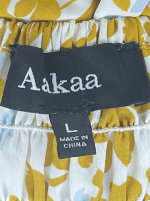 Vestido Aakaa Tiras Flores Amarillo-Talla L