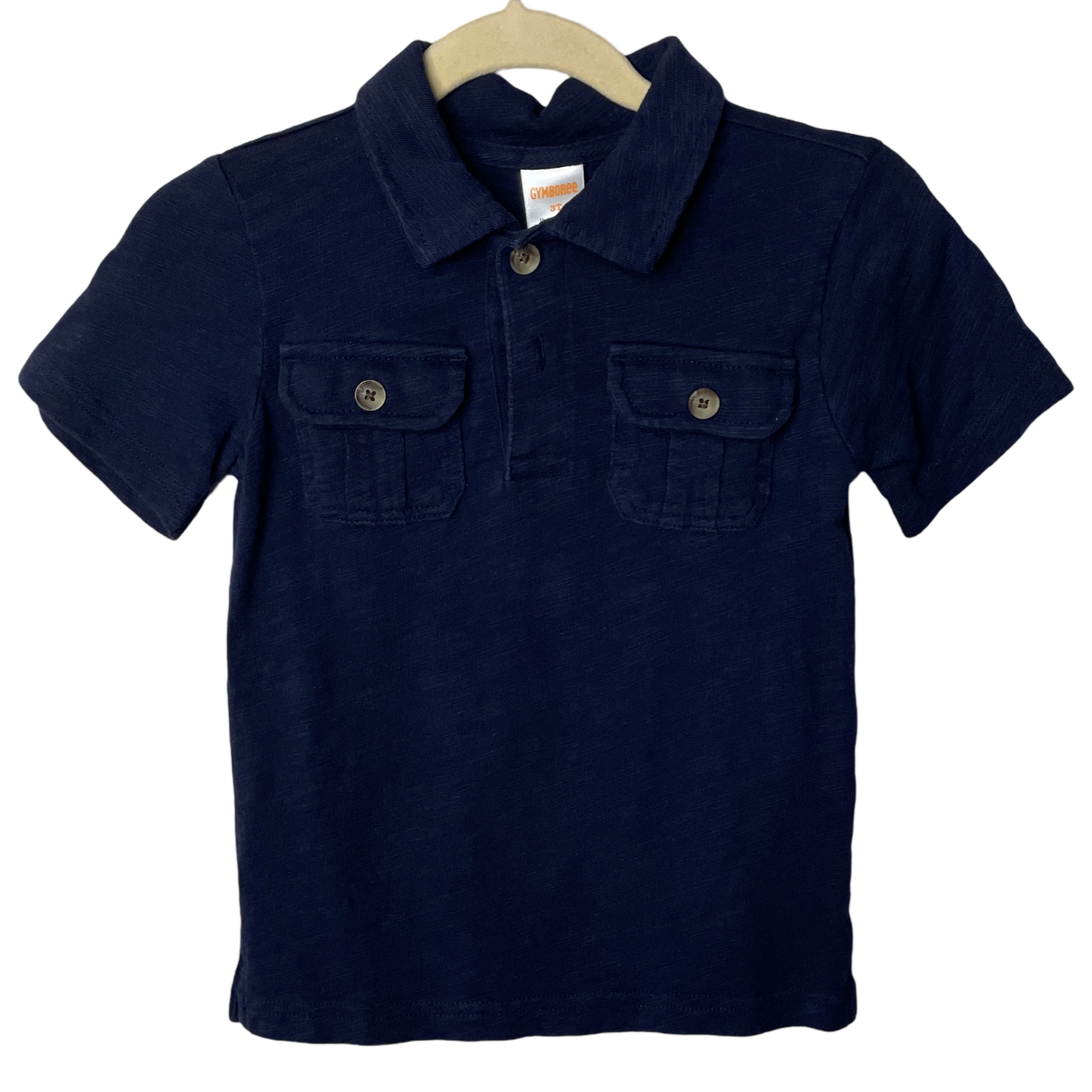 Polo Gymboree Bolsillo Azul Navy-Talla 3