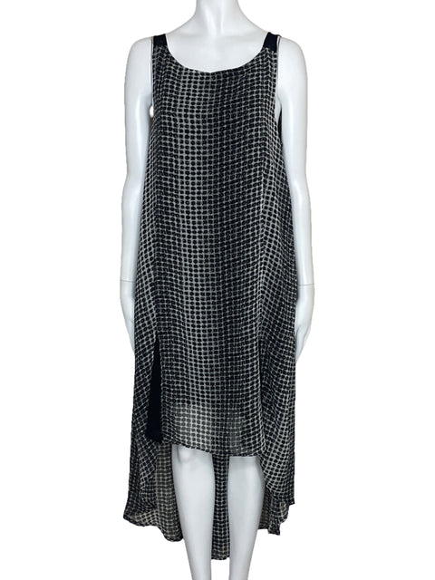 Vestido BCBG Sin Mangas Lunares Negro-Talla M