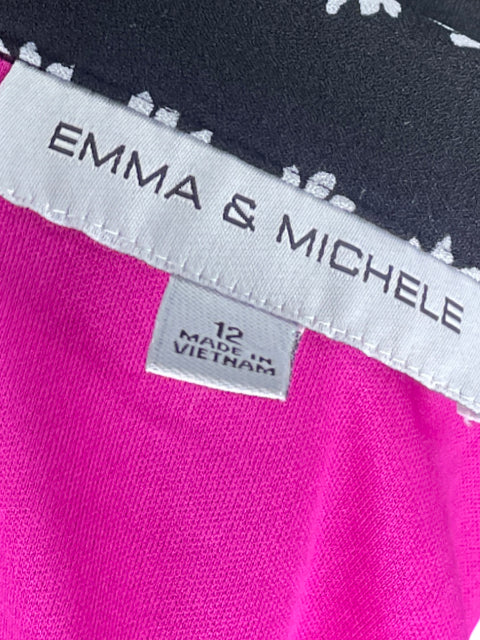 Vestido Emma & Michele Flores Negro - Talla 12
