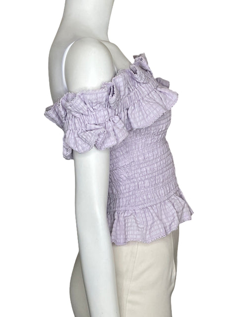 Top ASTR The Label Cuadros Morado-Talla S