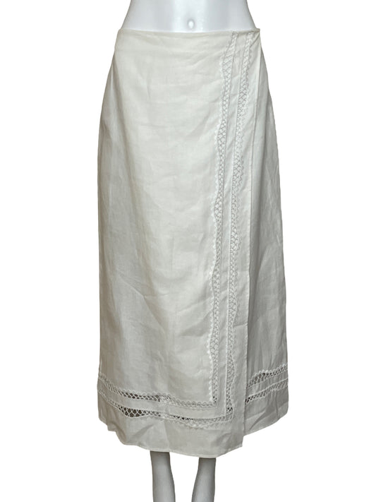 Falda Massimo Dutti Encaje Blanco-Talla S