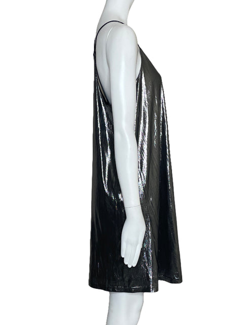 Vestido She+Sky Fuido Metalizado Plateado-Talla M