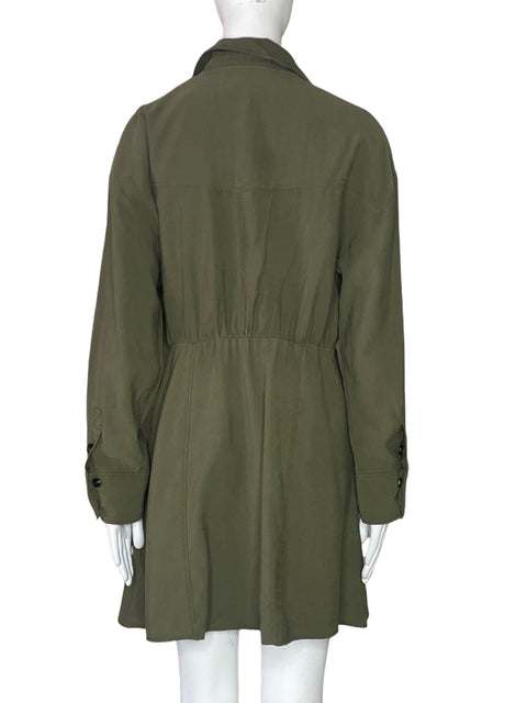 Vestido Zara Cargo Mangas Verde-Talla L