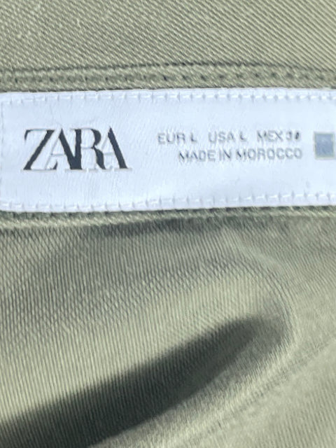 Vestido Zara Cargo Mangas Verde-Talla L