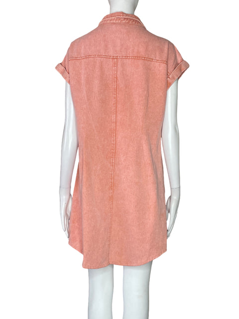 Vestido She+Sky Denim Bolsillo Rosado-Talla L