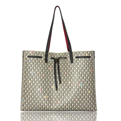 * Cartera Carolina Herrera Editors Estampado Canvas Beige-Talla M