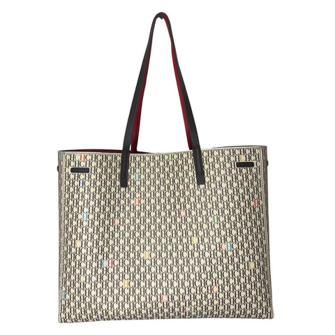 * Cartera Carolina Herrera Editors Estampado Canvas Beige-Talla M