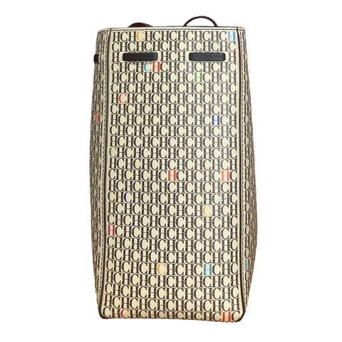 * Cartera Carolina Herrera Editors Estampado Canvas Beige-Talla M