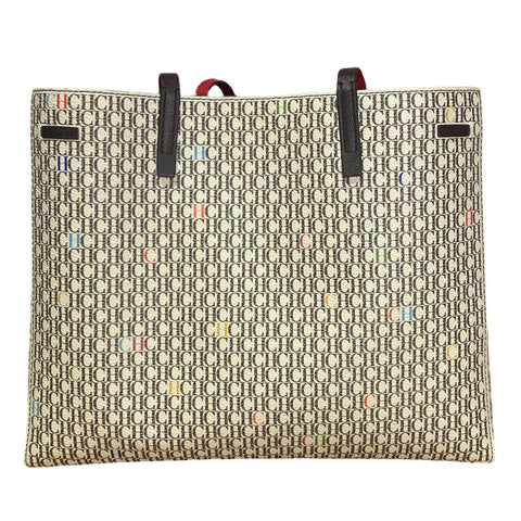 * Cartera Carolina Herrera Editors Estampado Canvas Beige-Talla M