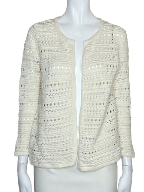 Cardigan Loft Tejido Blanco-Talla S