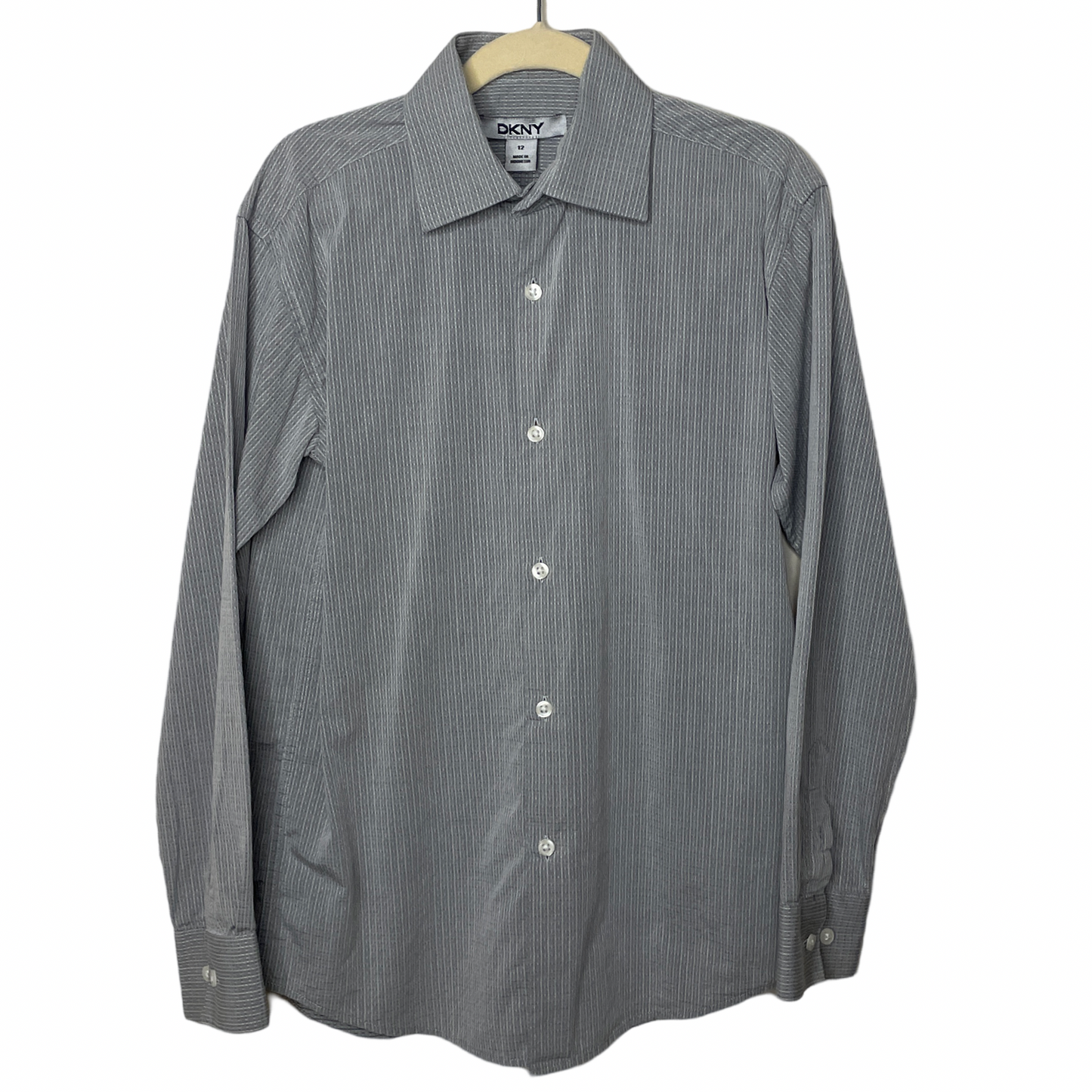 Camisa DKNY Textura Gris-Talla 12