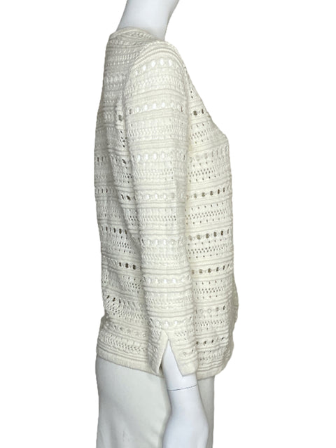 Cardigan Loft Tejido Blanco-Talla S