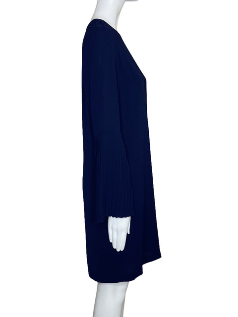 Vestido Maggy London Mangas Plizados Azul-Talla 6