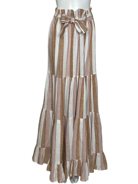 Falda Adriana Degreas Porto Striped Rosado-Talla M