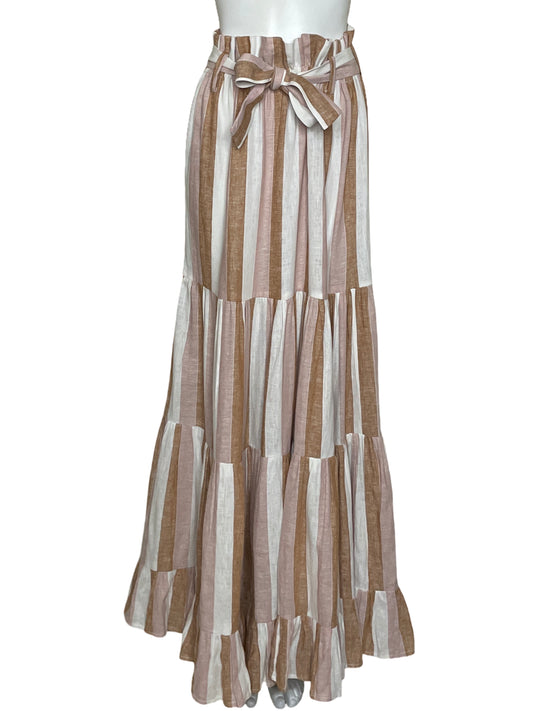 Falda Adriana Degreas Porto Striped Rosado-Talla M