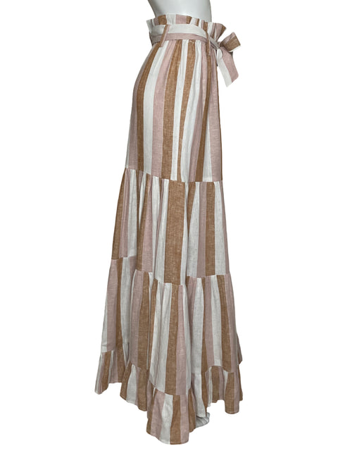 Falda Adriana Degreas Porto Striped Rosado-Talla M