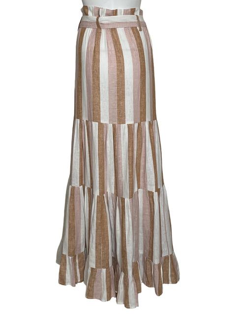 Falda Adriana Degreas Porto Striped Rosado-Talla M