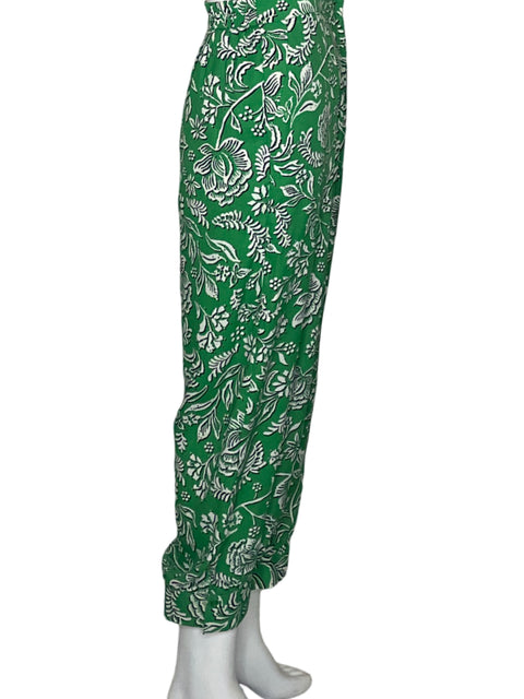 Pantalón Camila Casual Floral Verde-Talla 12