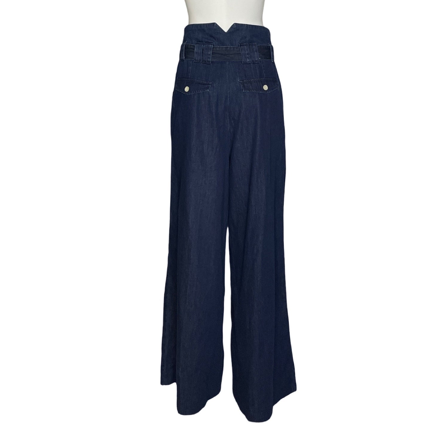 Pantalon Uterque Cinturon Denim Azul-Talla M