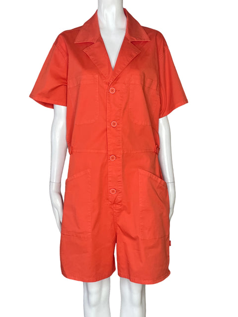 Romper Pistola Cargo Botones Naranja-Talla M
