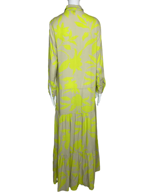 Vestido Zinzane Camisero Estampado Beige-Talla S