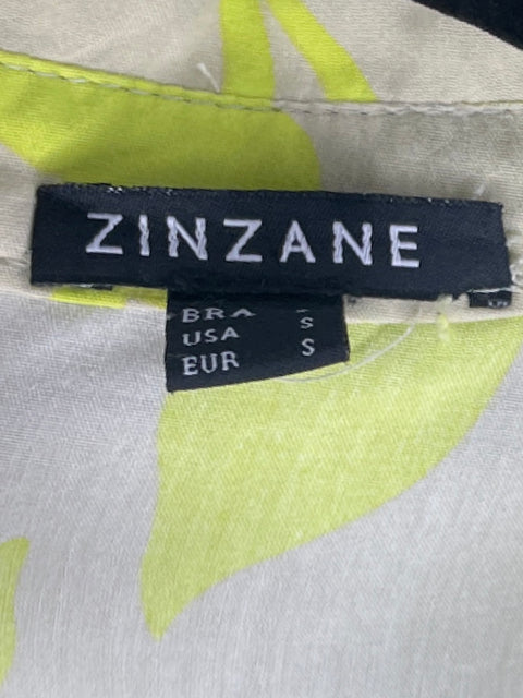 Vestido Zinzane Camisero Estampado Beige-Talla S
