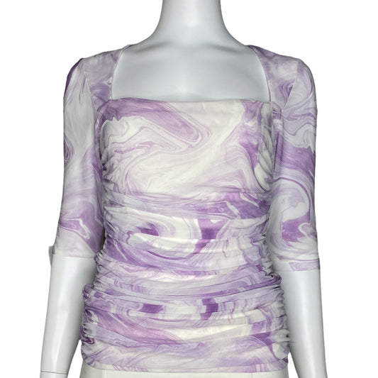 Blusa Ganni Drapeada Rosado-Talla M