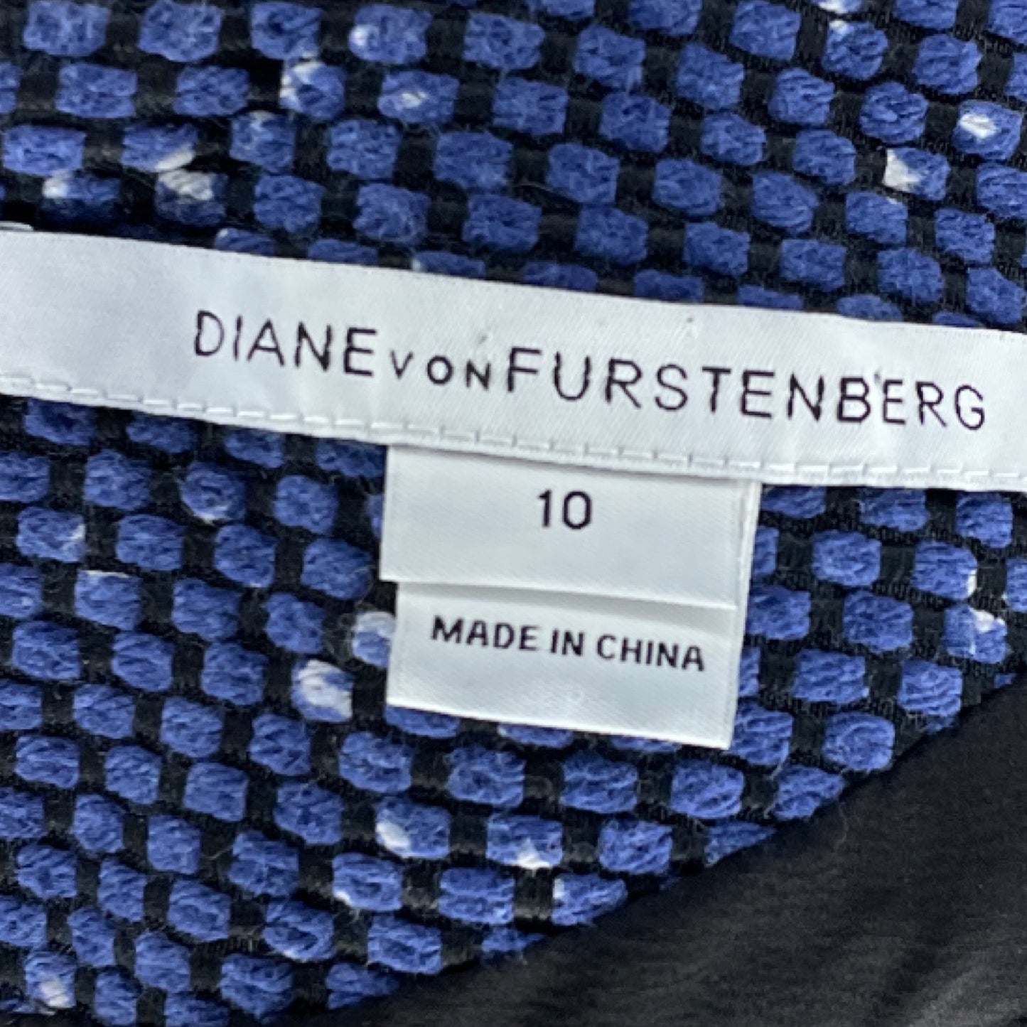 Vestido Diane Von Furstenberg Tweed Azul-Talla 10