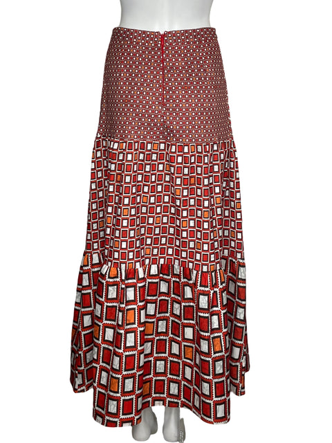 Falda CQ By CQ Midi Cuadros Rojo-Talla S