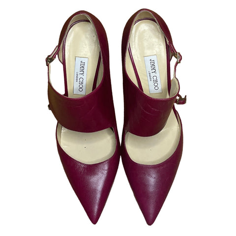* Calzado Jimmy Choo Pointed Toe Rojo Vino-Talla 41