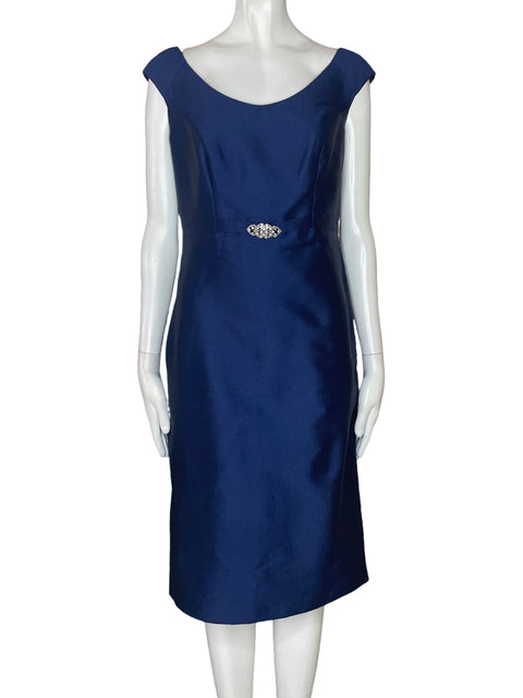 Vestido Sonia Peña Broche Midi Azul-Talla 8