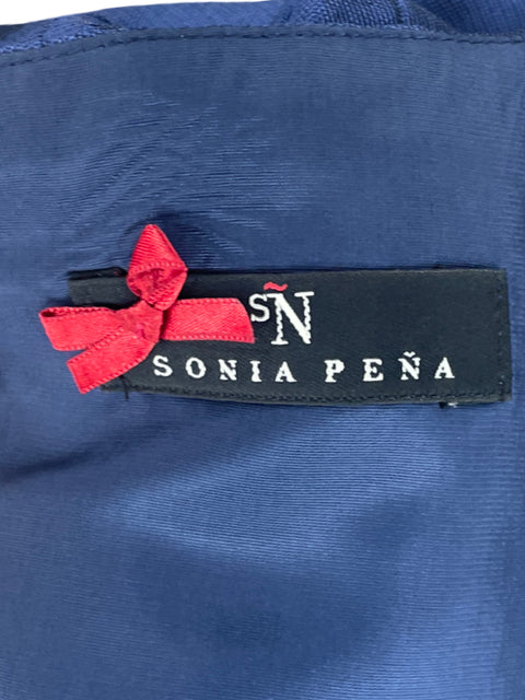 Vestido Sonia Peña Broche Midi Azul-Talla 8