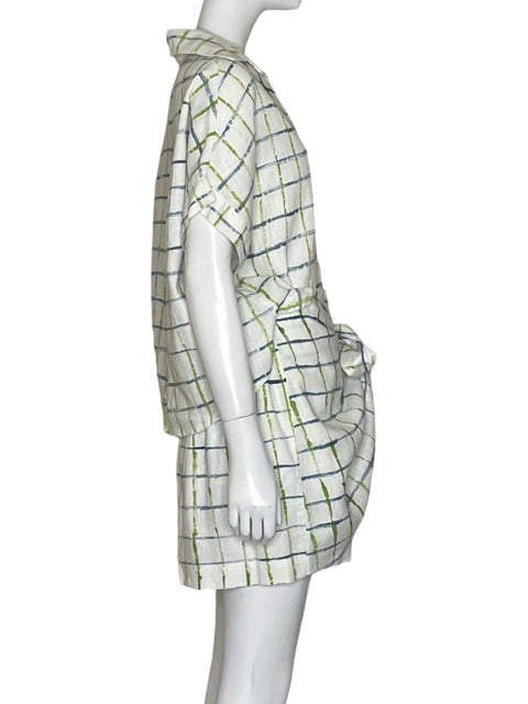 Set Latela Camisa + Falda Cuadros Blanco - Talla L