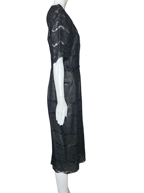 Vestido Rebecca Vallance Encaje Brillo Gris-Talla 6