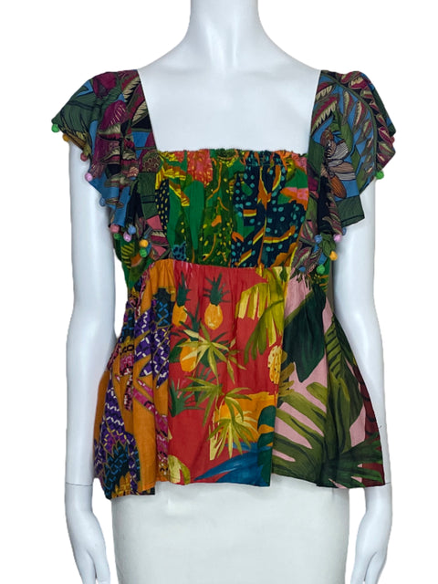 Blusa FarmRio Vuelo Lazo Naranja-Talla XSl