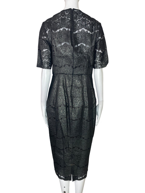 Vestido Rebecca Vallance Encaje Brillo Gris-Talla 6