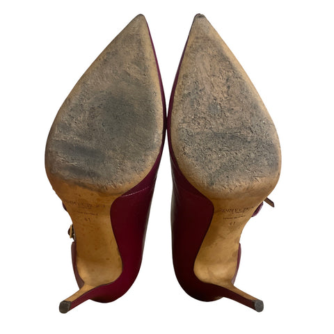 * Calzado Jimmy Choo Pointed Toe Rojo Vino-Talla 41