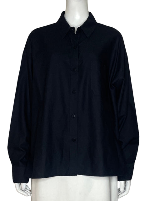 Camisa Djerf Avenue Overzise Con Bolsillo Negro - Talla XL
