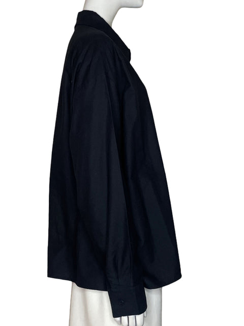 Camisa Djerf Avenue Overzise Con Bolsillo Negro - Talla XL