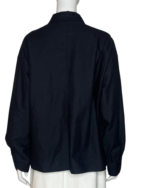 Camisa Djerf Avenue Overzise Con Bolsillo Negro - Talla XL