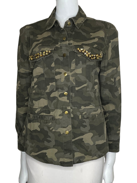 Chaqueta Kensie Jeans Camuflaje Verde-Talla M