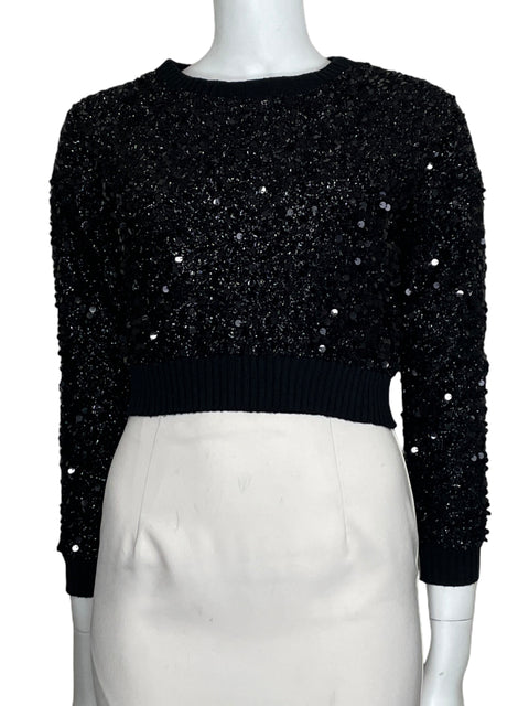 Top Atmosphere Lentejuelas Negro-Talla 6